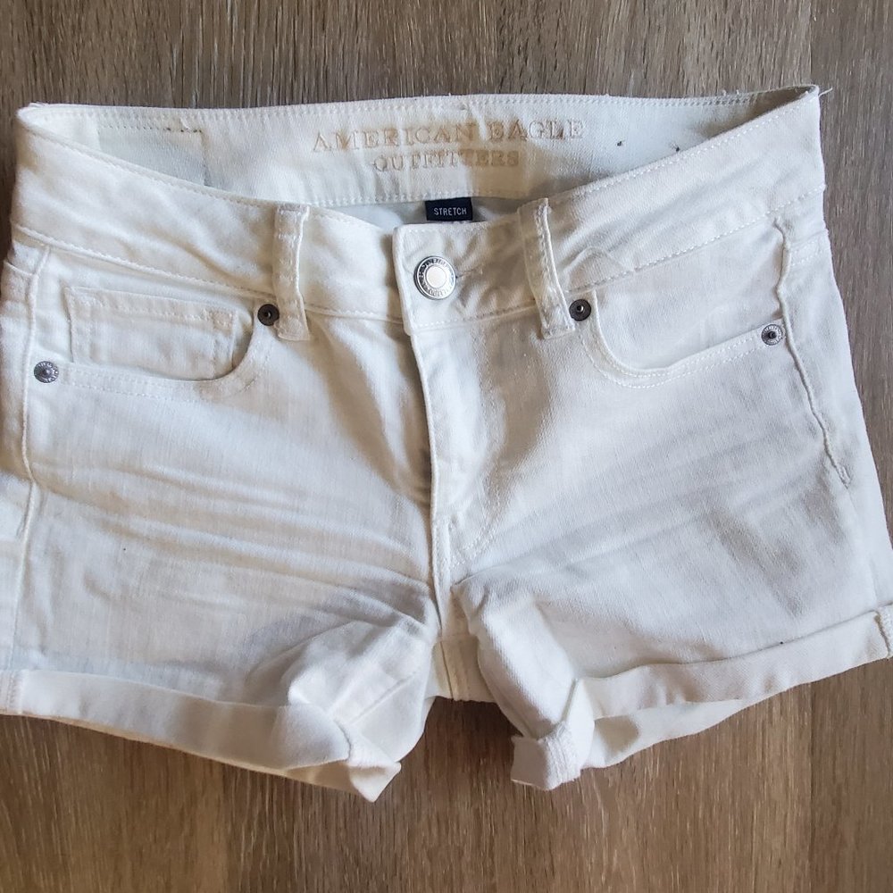 White AE Jean Shorts